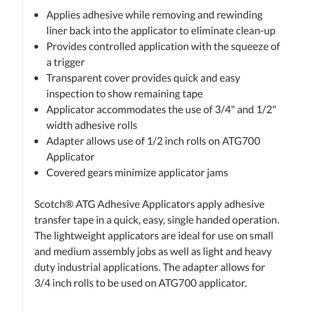 Scotch Adhesive Applicator Blue ATG 752C Industrial Scrapbooking One Size